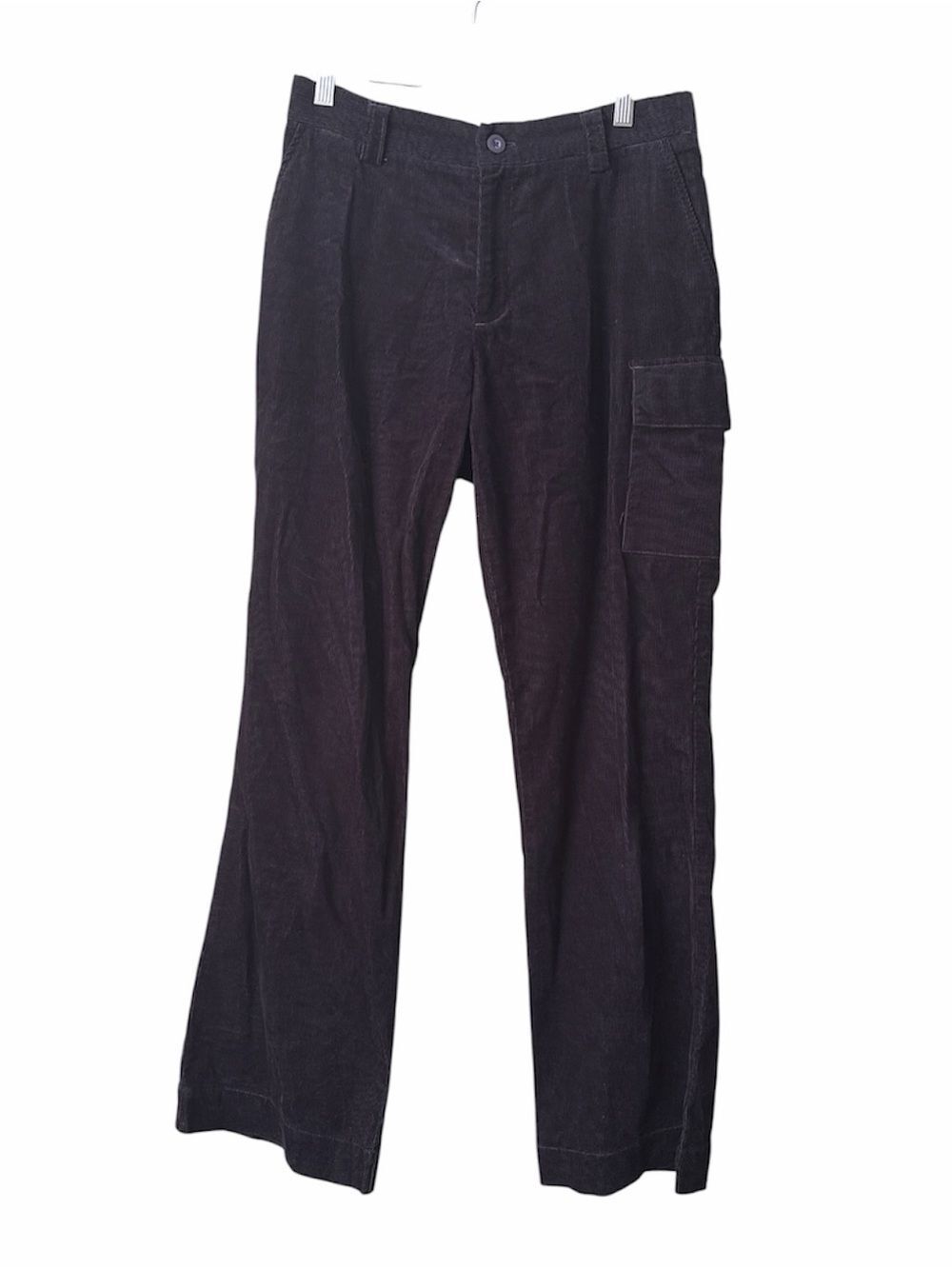 GAP Black Corduroy Cargo Pants Wide Flare Leg Sz 8